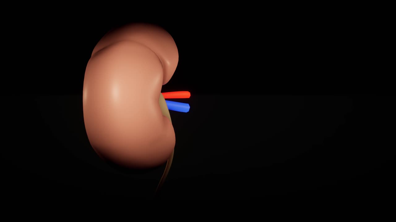 Biological animation of kidney. 3D animation