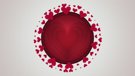Red-hearts-pattern-in-circle-on-white-gradient