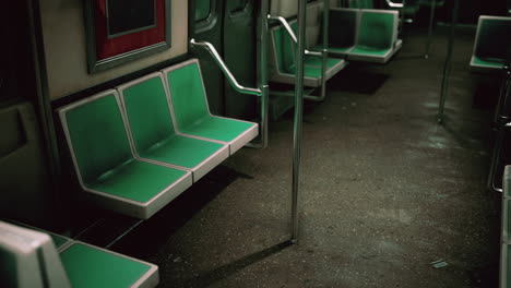 empty subway wagon using new york city public transportation system