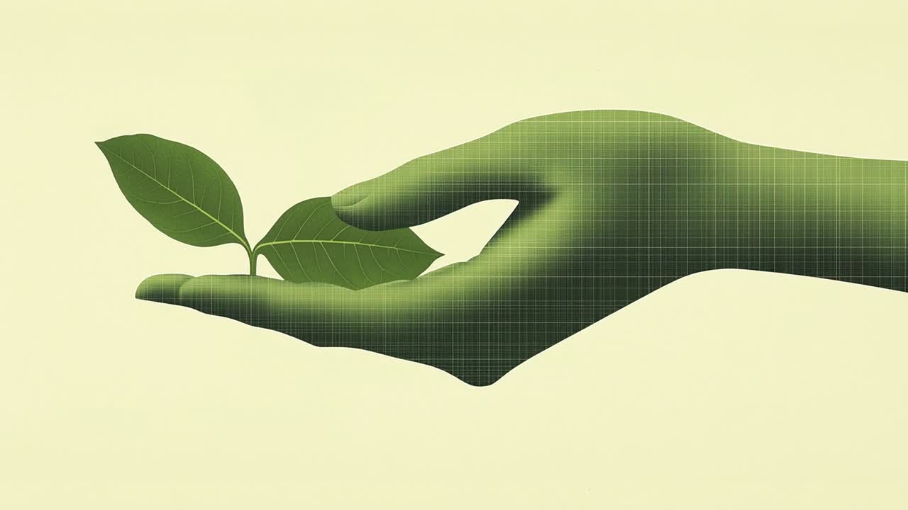 Green Hand Holding a Sprout