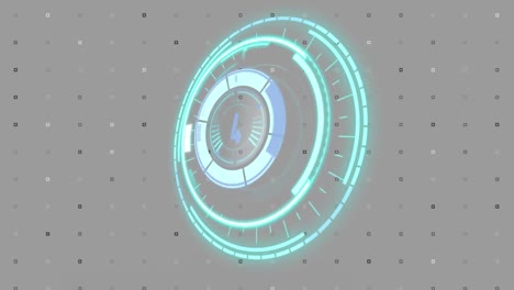 animación del escaneo del alcance con cuenta atrás sobre un fondo gris