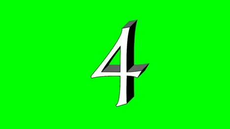 number four 4 animation green screen