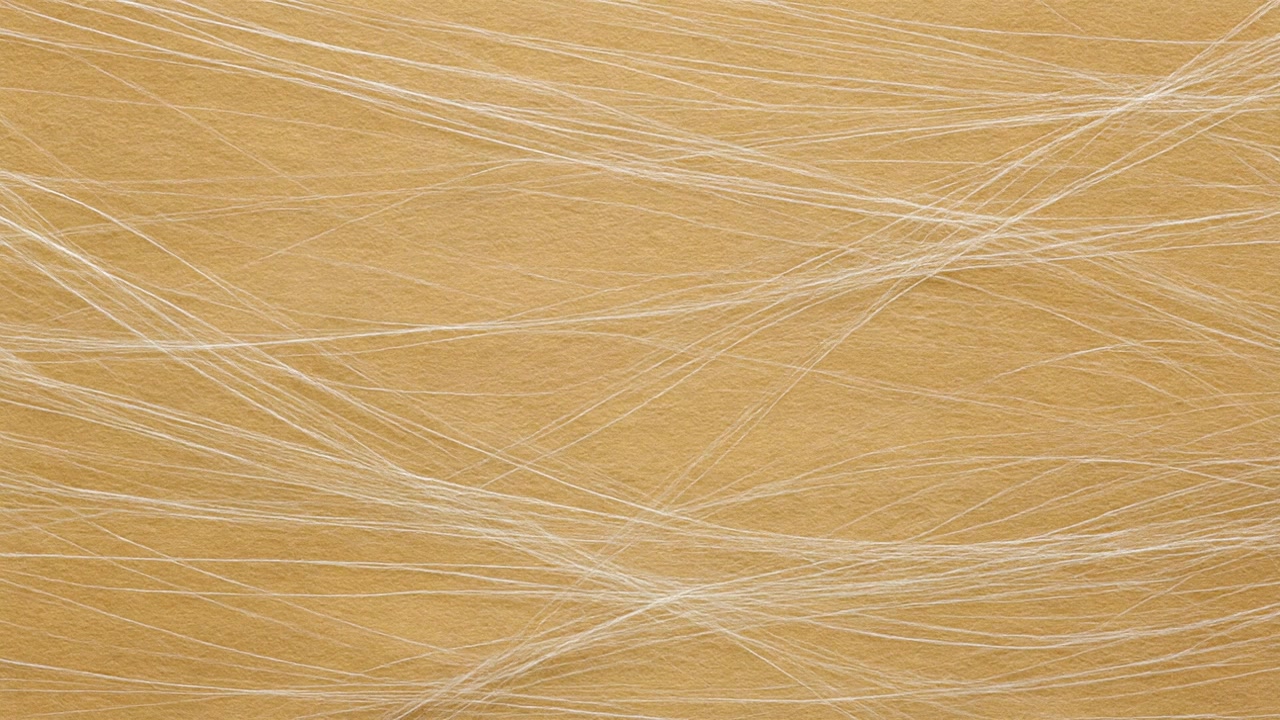 Abstract Background of White Fibers on Textured Tan Surface