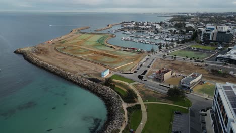 Vista-De-Pájaro-Del-Puerto-De-Coogee-En-Los-Suburbios-De-La-Ciudad-De-Perth-En-El-Oeste-De-Australia