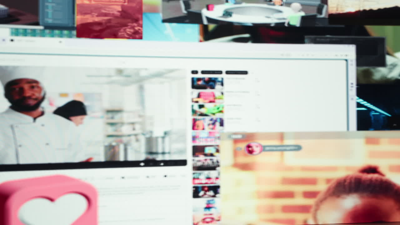 Vertical video Close up of interactive feed presenting trending internet videos