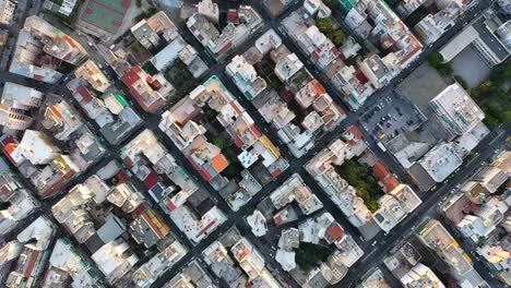 aerial drone shot above a neighborhood in athens greece europe