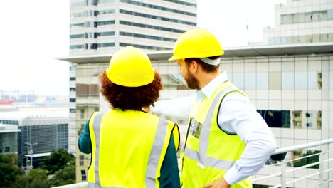 architects working at construction site 4k