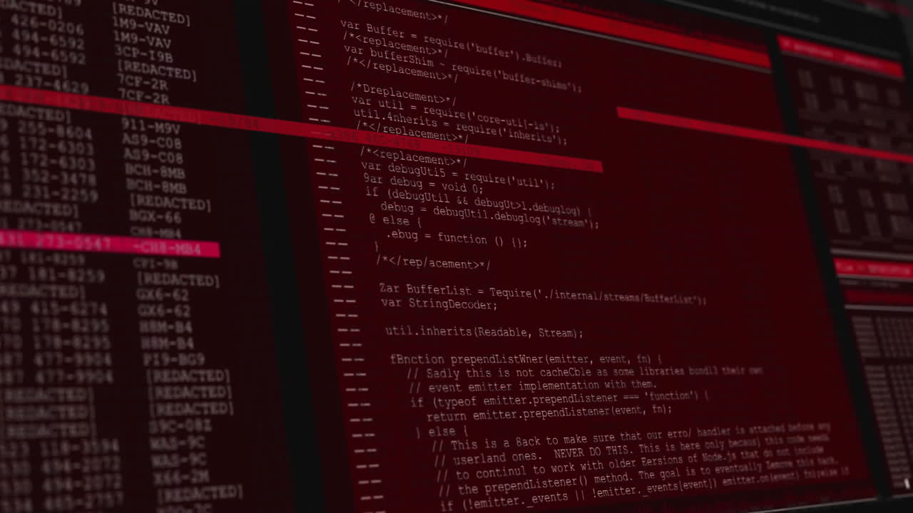 animación del procesamiento de datos sobre un fondo negro