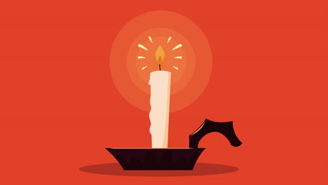 happy halloween animation with candle