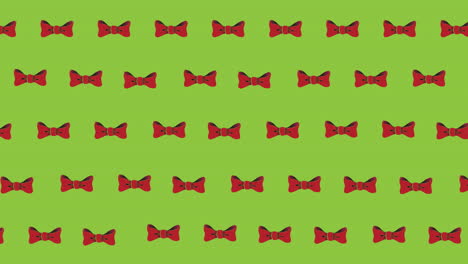 animation of bow ties floating over green background