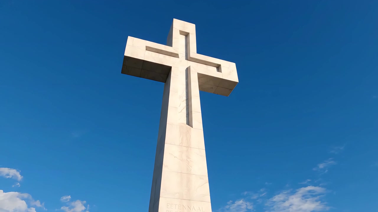 Sfondo per Adorazione 4K: Croce Cristiana e Luce Celeste