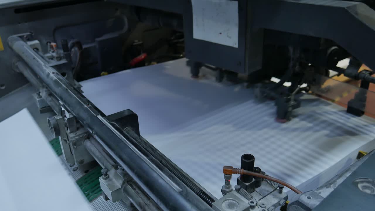 printing press working at high speed. machine printing labels for products industrialization for chain work