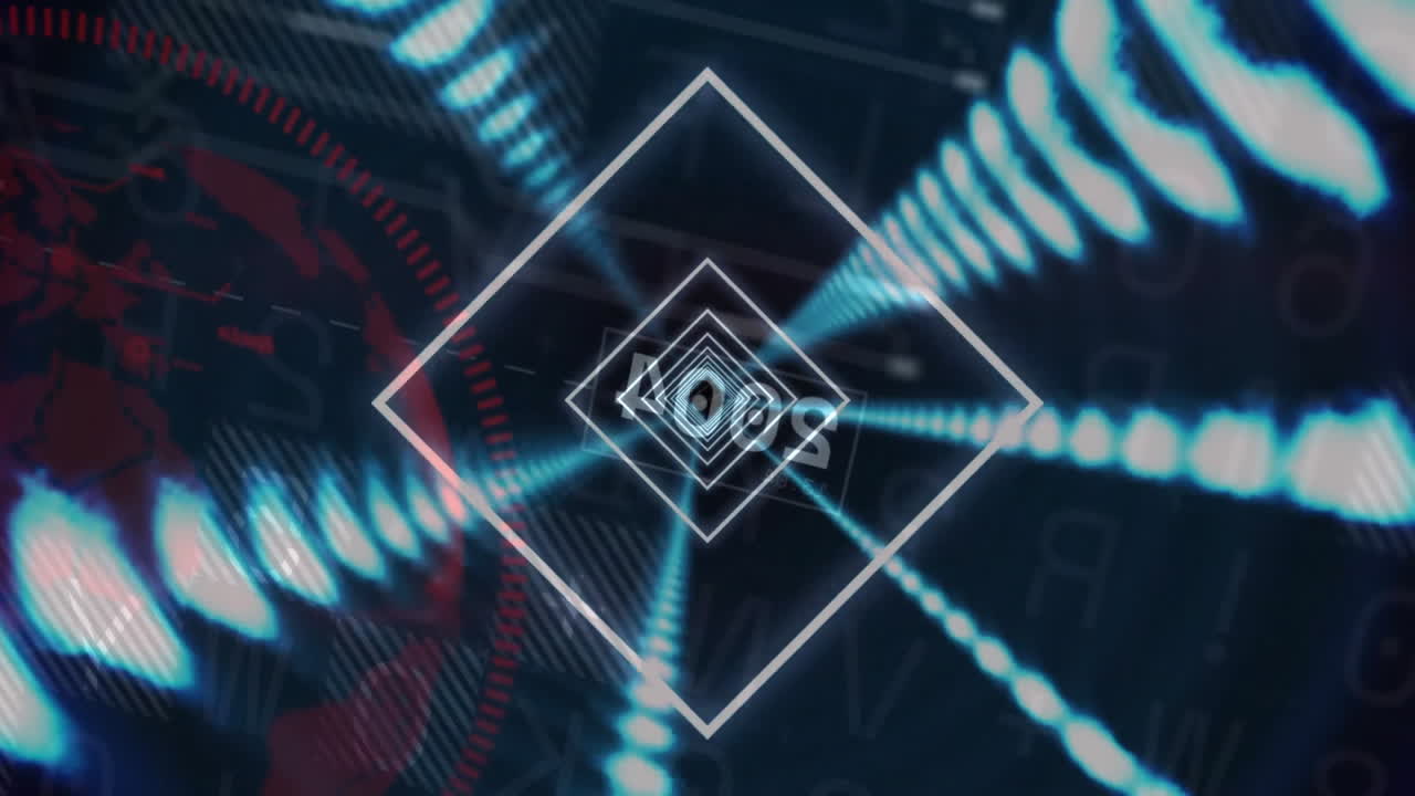 Creating dynamic visual animation with geometric shapes and digital patterns