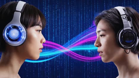 digital communication and connection through headphones