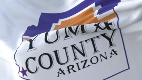 yuma county flag, state of arizona, united states of america - loop