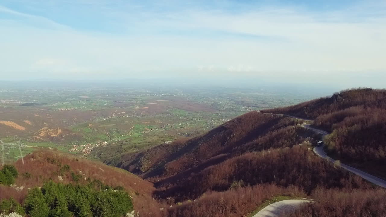 Aerial view of the mountains in Kosovo