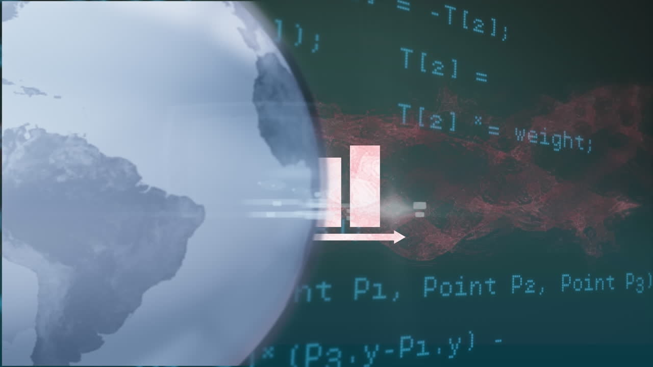 animación del procesamiento de datos en todo el mundo