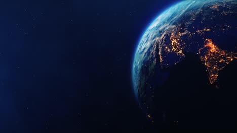 space view on planet earth rotating solar eclipse animation