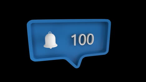 bell icon with increasing number count for social media