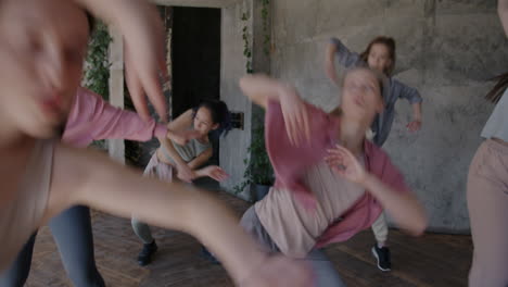 teenage girls dancing in a studio