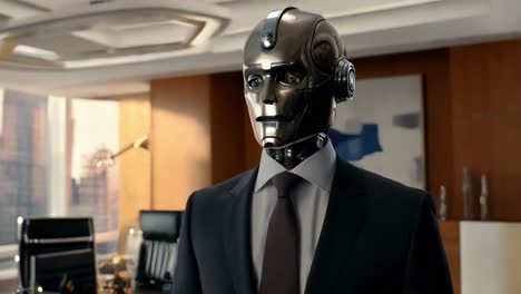 ai businessman in modern office