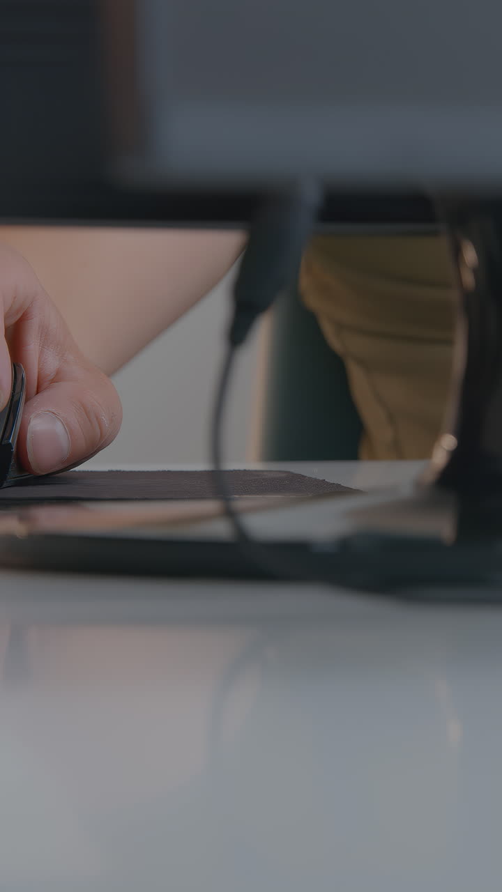Person using a computer mouse