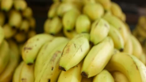 un video de primer plano de plátanos en un mercado local en el caribe