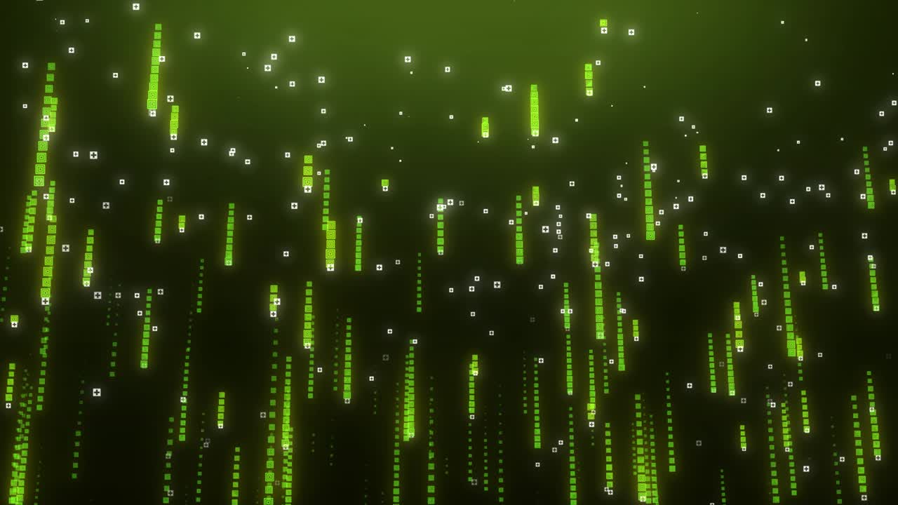 하락하는 이진 숫자 코드 비. 알고리즘 디지털. 추상적인 미래 기술 개념 교통 통신 및 전송 데이터 스트림. 원활한 루프 애니메이션 4k 배경.