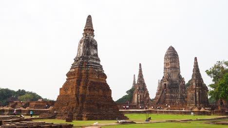 ancient temple structures in ayutthaya, thailand