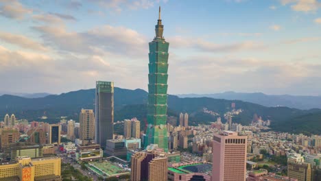 day light taipei cityscape famous tower aerial panorama 4k timelapse taiwan