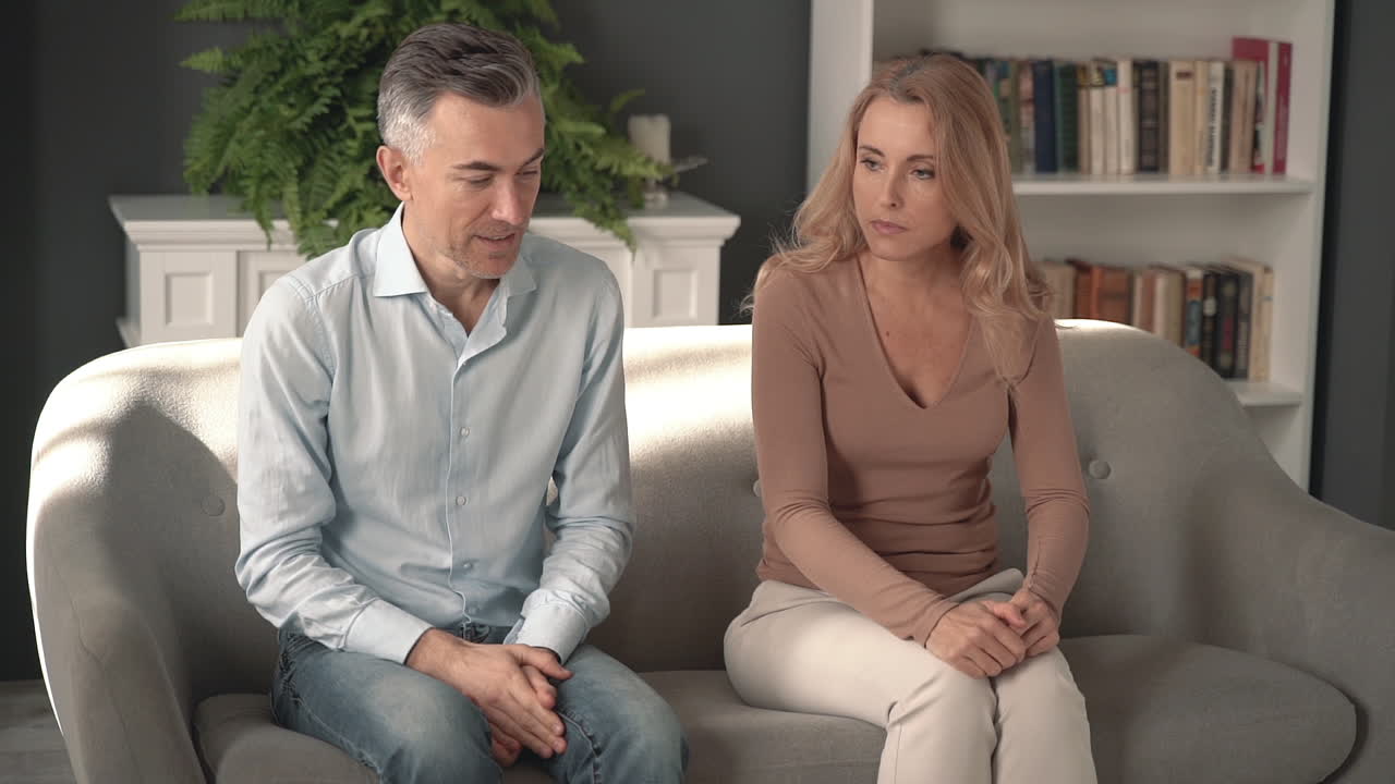 Mature Man And Woman Couple Having An Argument