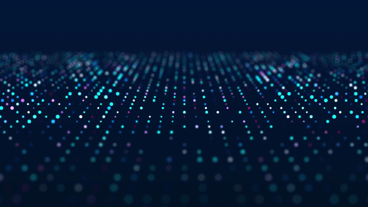 onda de sonidos musicales. fondo abstracto con entrelazamiento de puntos y líneas. renderización 3d. bucle sin costuras.