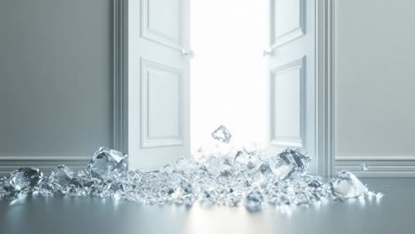 shattered crystal on floor