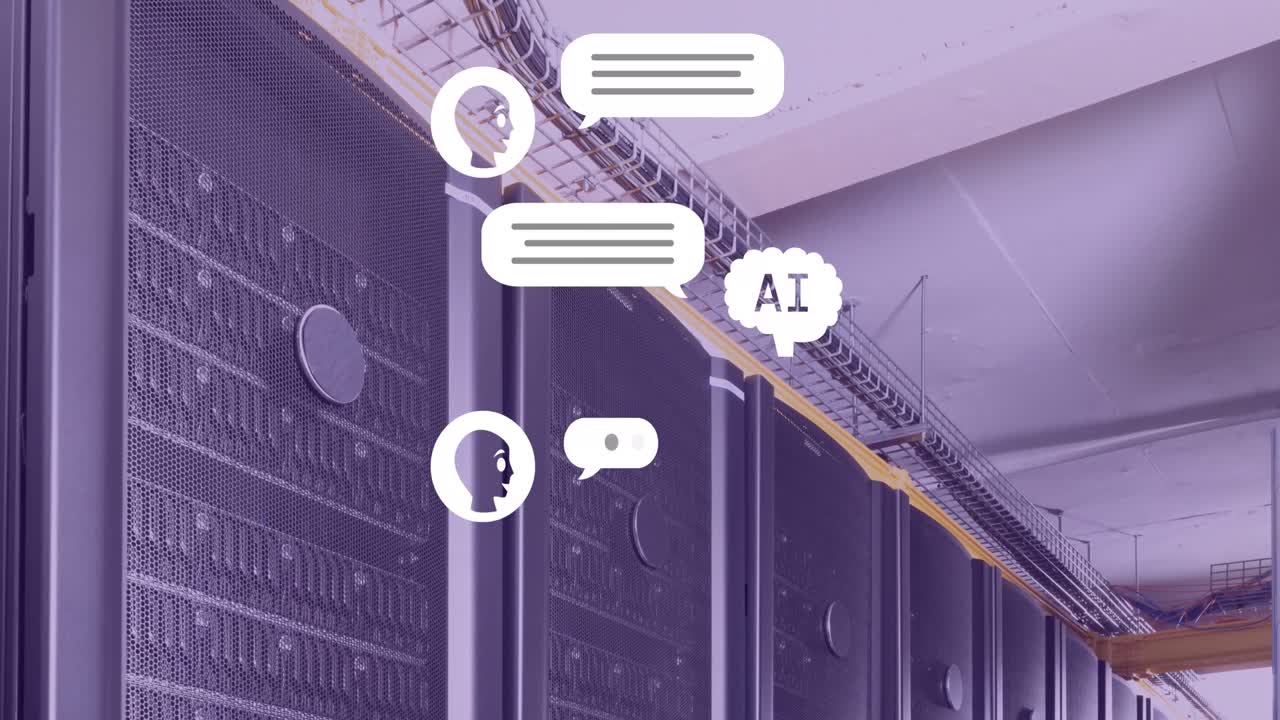 animación de un texto y procesamiento de datos a través de servidores informáticos