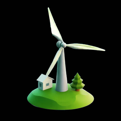 sustainable energy model illustration animation isolated asset, transparent 4k video, alpha channel