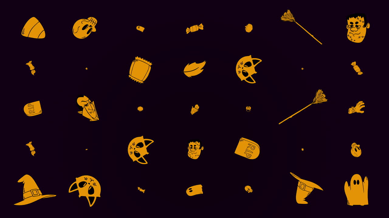 animación de fondo de halloween con calabazas 7