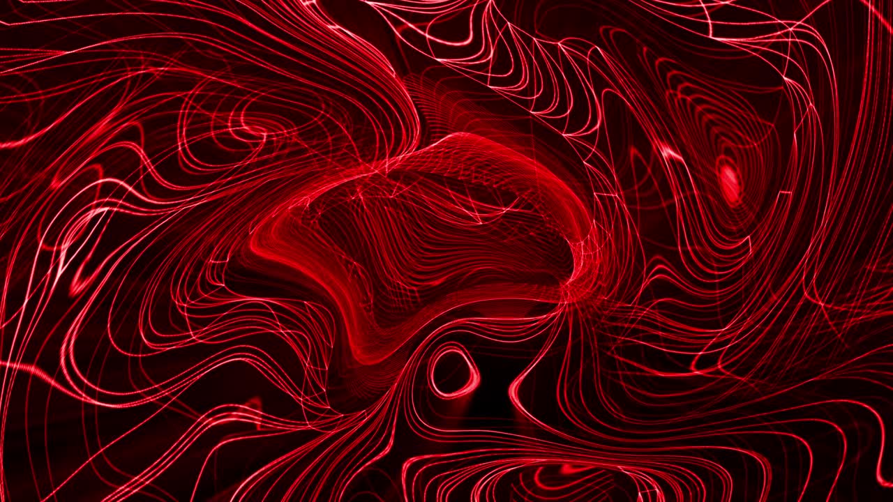 onda roja abstracta de la tecnología de malla de alambre ciencia ficción introducción de la ciencia. fondo futurista con movimiento hipnótico de onda dinámica. 4k 3d renderización de bucle sin costuras digitalmente concepto.
