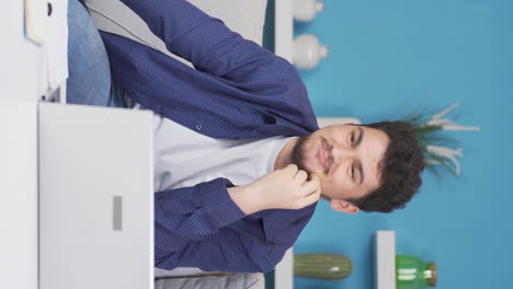 vertical video of man nodding in a positive way.