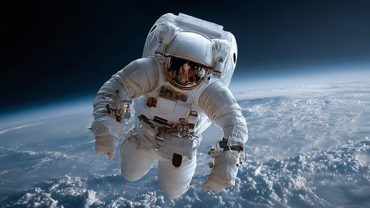 An Astronaut Floating Gracefully in the Vastness of Space Above Earth, Capturing the Essence of Human Exploration and Adventure Beyond Our Planet