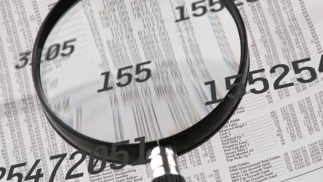 animazione di numeri di elaborazione su dati