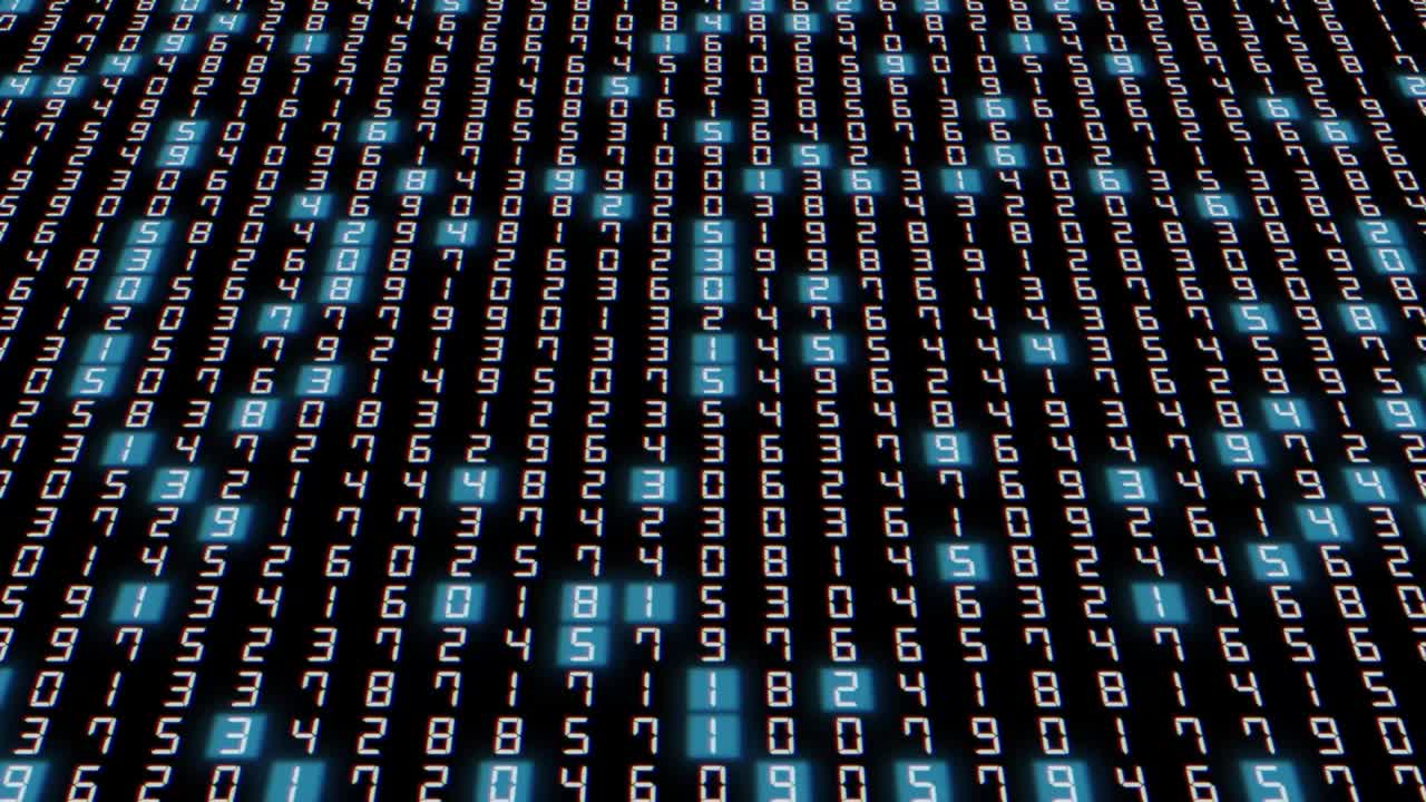 hexadecimal big data animación de código digital. tecnología de la información futurista. conexión de red. fondo abstracto. 4k