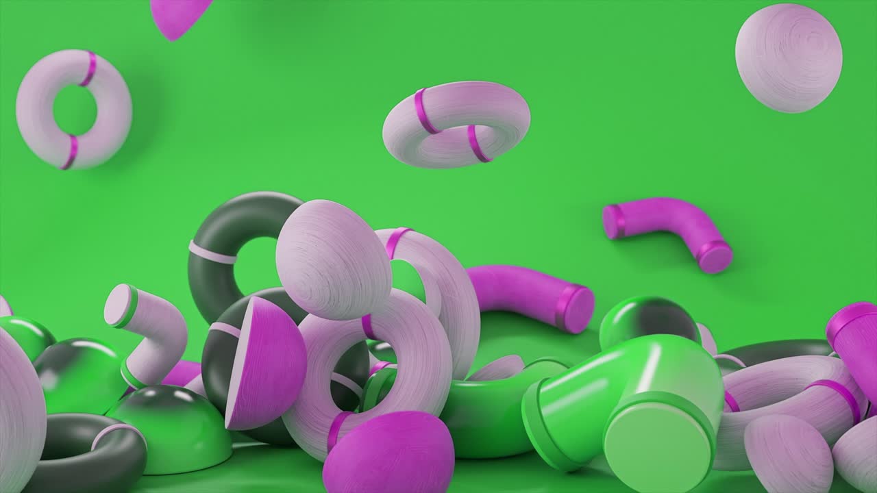 formas geométricas abstractas sobre un fondo verde