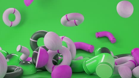 formas geométricas abstractas sobre un fondo verde