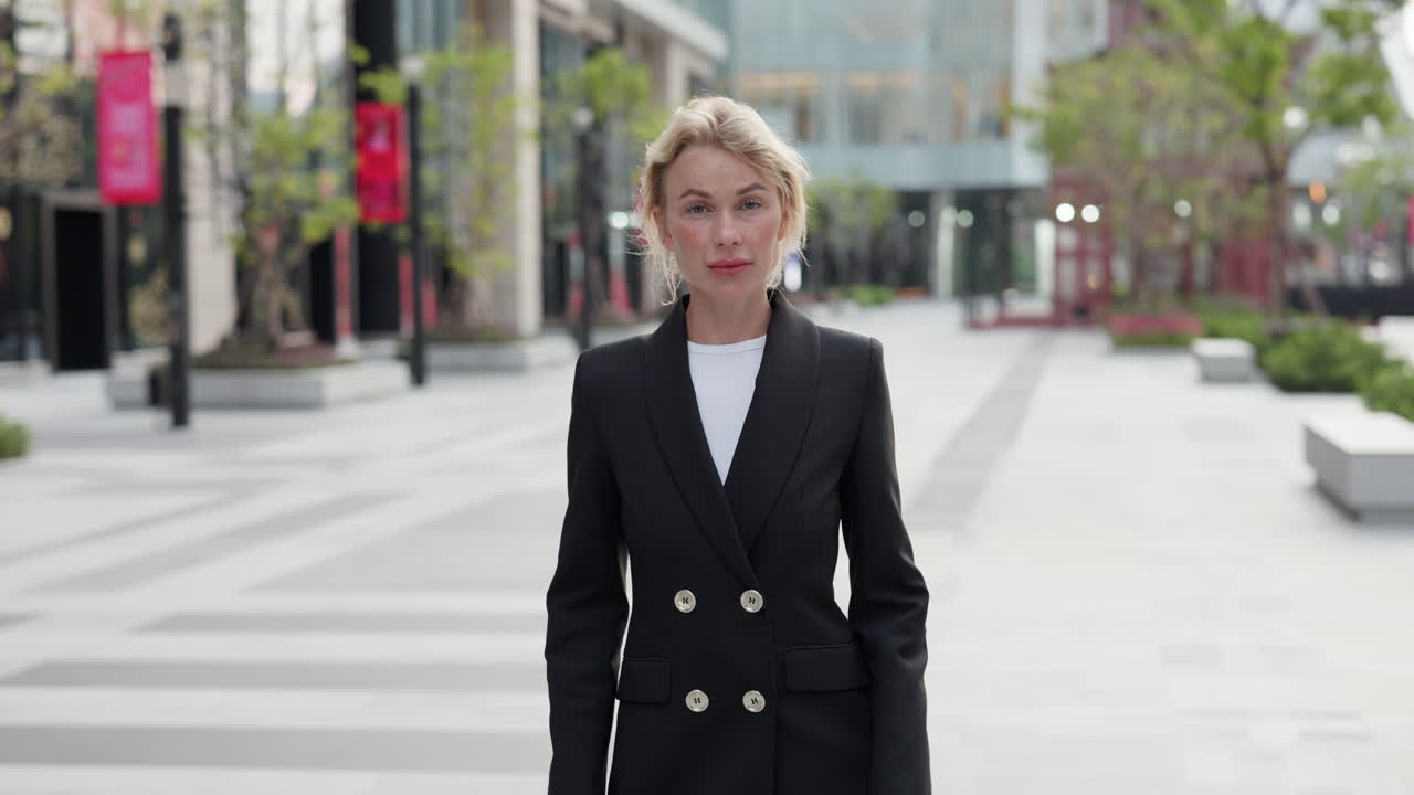 Woman Crossing Arms in Rejection Gesture Outdoors