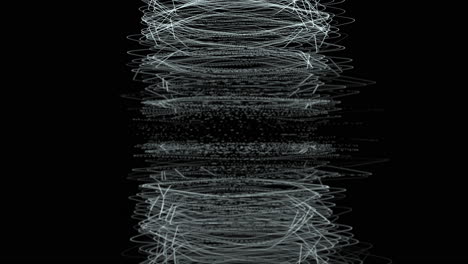 animation of a rotating vertical tube made of small particles