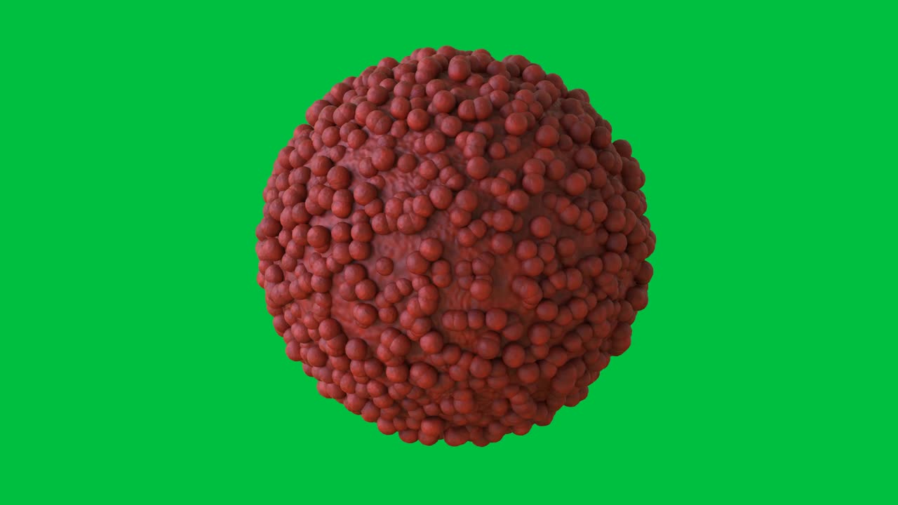 célula cancerosa en la pantalla verde