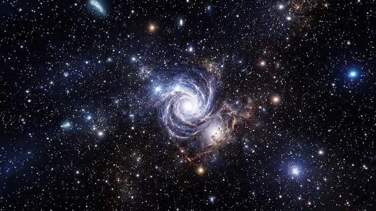 Viaggio attraverso il Cosmo: Un'esplorazione visiva della mistica galassia a spirale che transita da un vortice a una meraviglia stellata nell'Universo.