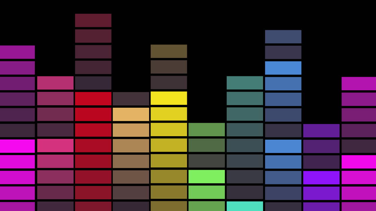 animación de columnas de colores sobre un fondo negro