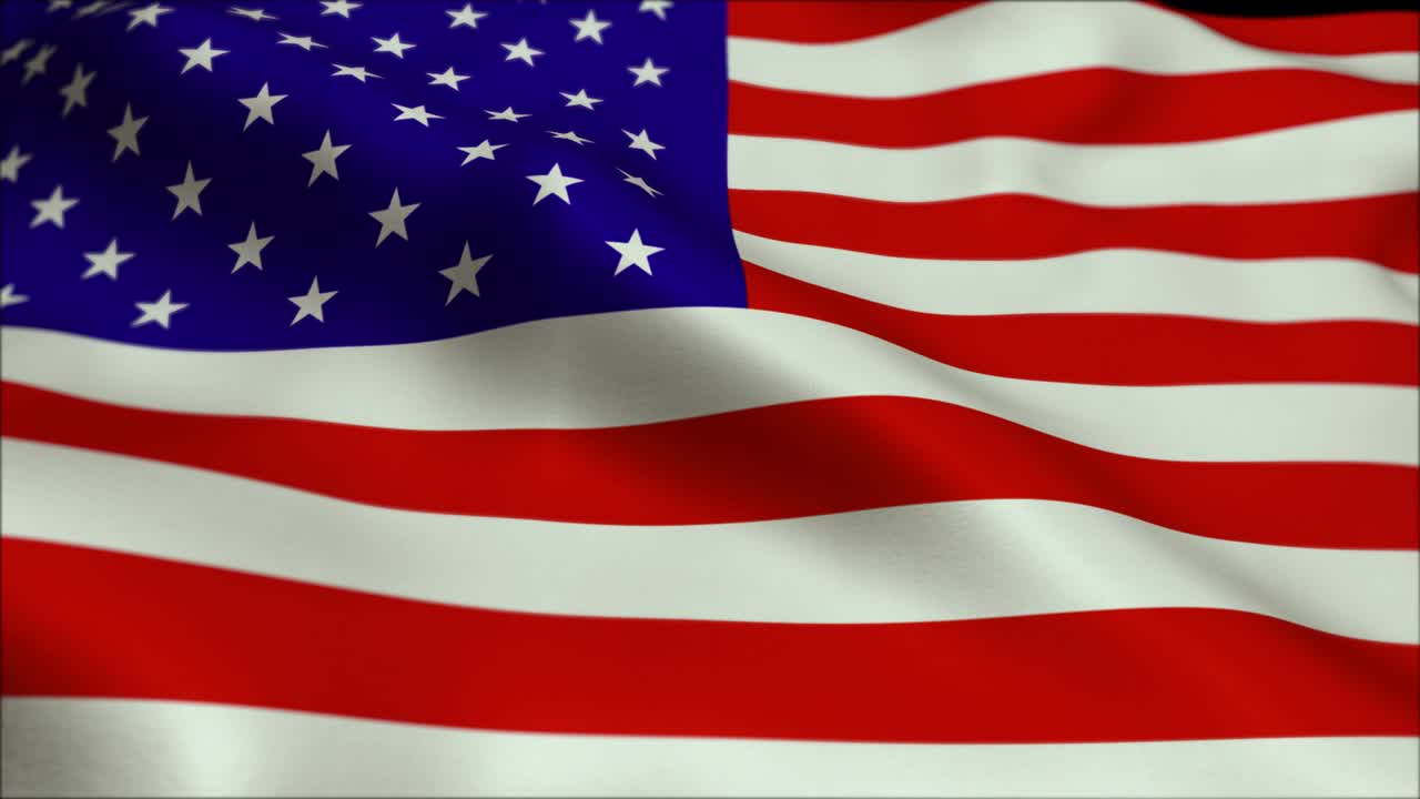 4K High Definition fnimation. USA American Flag.