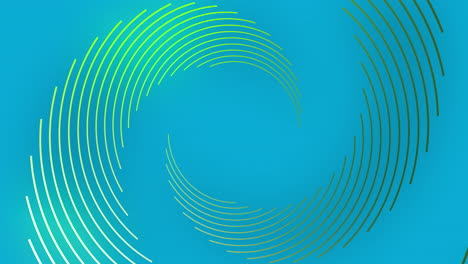 animación de círculos verdes abstractos con un patrón que se mueve sobre un fondo azul
